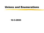 Unions and Enumerations