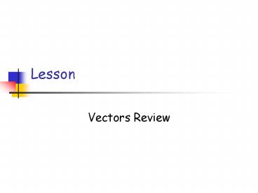 Vectors Review