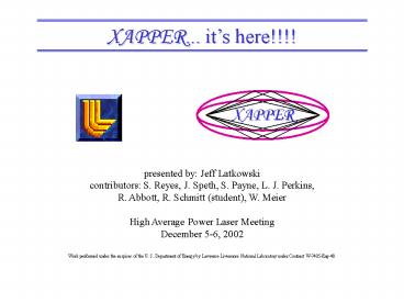 presented by: Jeff Latkowski