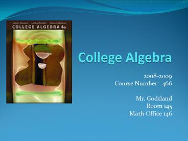 College Algebra presentation | free to view