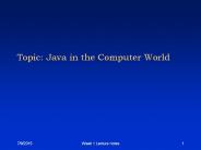 Topic: Java in the Computer World