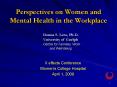 Perspectives on Women and Mental Health in the Workplace PowerPoint PPT Presentation