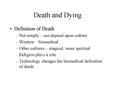 Death and Dying