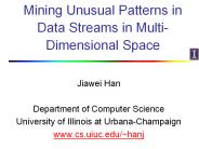 Mining Unusual Patterns in Data Streams in Multi-Dimensional Space