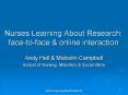 Nurses Learning About Research: facetoface PowerPoint PPT Presentation