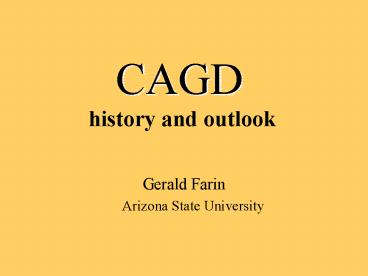 CAGD history and outlook