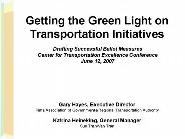 Regional Transportation Authority of Pima County RTA