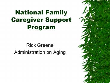 National Family Caregiver Support Program
