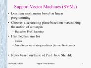 Support Vector Machines (SVMs)