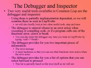 The Debugger and Inspector