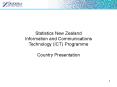 Statistics New Zealand Information and Communications Technology ICT Programme Country Presentation PowerPoint PPT Presentation
