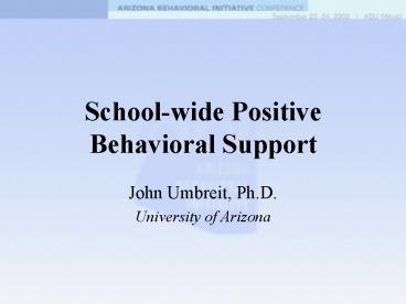 Schoolwide Positive Behavioral Support