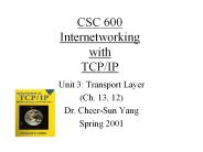 CSC 600 Internetworking with TCP/IP