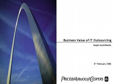 Business Value of IT Outsourcing