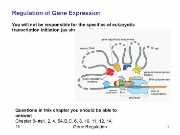 Regulation of Gene Expression