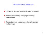 Mobile Ad Hoc Networks