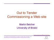 Out to Tender Commissioning a Web site
