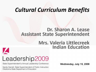 Cultural Curriculum Benefits
