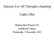 Success For All Through e-learning Cathy Ellis