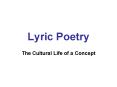 Lyric Poetry PowerPoint PPT Presentation