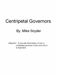 Centripetal Governors