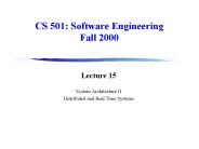 CS 501: Software Engineering Fall 2000