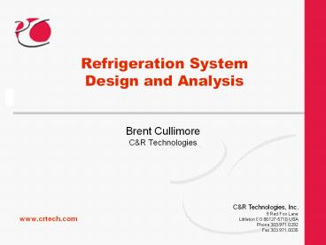 Refrigeration System Design and Analysis