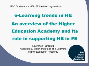 e-Learning trends in HE
