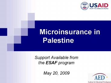 Microinsurance in Palestine