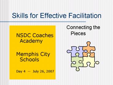Skills for Effective Facilitation