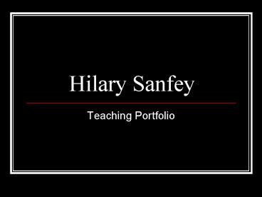 Hilary Sanfey