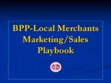 BPPLocal Merchants MarketingSales Playbook