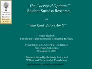 The Cockeyed Optimist Student Success Research