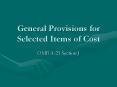 General Provisions for Selected Items of Cost PowerPoint PPT Presentation