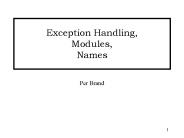 Exception Handling, Modules, Names
