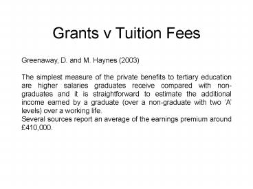 Grants v Tuition Fees