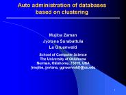 Auto administration of databases based on clustering