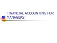 FINANCIAL ACCOUNTING FOR MANAGERS