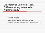 WordSieve: Learning Task Differentiating Keywords Automatically