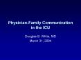 PhysicianFamily Communication in the ICU PowerPoint PPT Presentation
