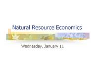 Natural Resource Economics