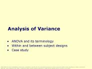 Analysis of Variance