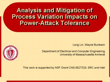 Analysis and Mitigation of Process Variation Impacts on Power-Attack Tolerance