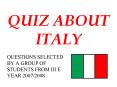 QUIZ ABOUT ITALY PowerPoint PPT Presentation