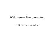 Web Server Programming