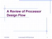A Review of Processor Design Flow