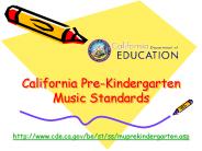 California Pre-Kindergarten Music Standards