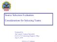 Source Selection Evaluation PowerPoint PPT Presentation