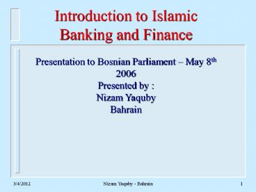 Islamic Banking and Investment