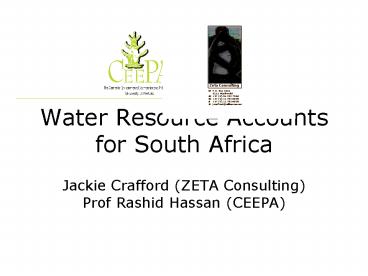 Water Resource Accounts for South Africa